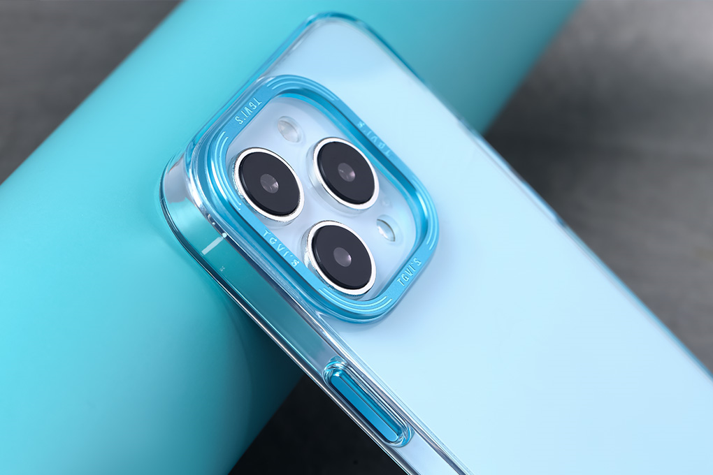 Ốp lưng iPhone 14 Pro Max Nhựa cứng viền dẻo TGVIS Jelly Chính hãng Màu Xanh dương nhạt