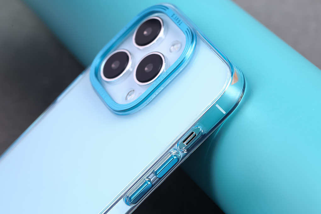 Ốp lưng iPhone 14 Pro Max Nhựa cứng viền dẻo TGVIS Jelly Chính hãng Màu Xanh dương nhạt