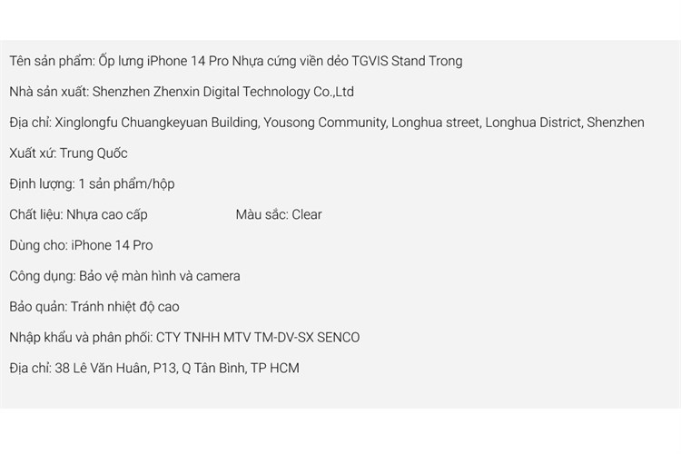 Ốp lưng iPhone 14 Pro Nhựa cứng viền dẻo TGVIS Stand Chính hãng Màu Trắng
