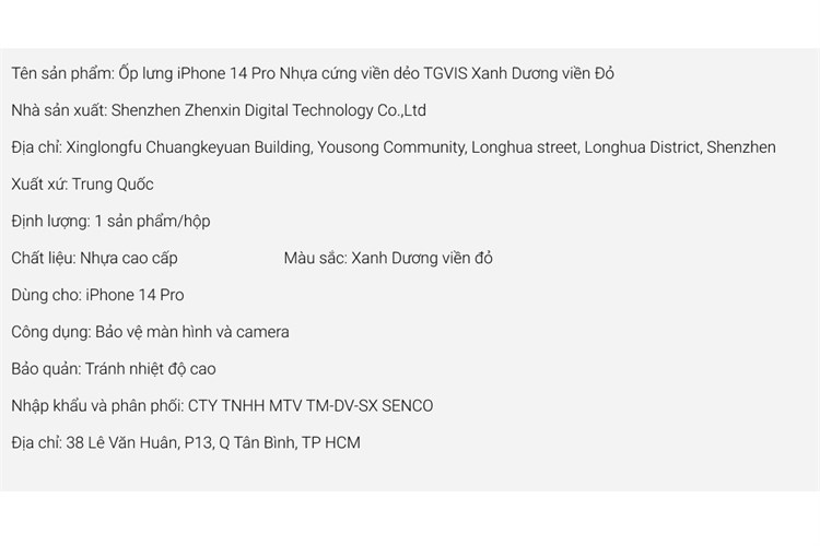 Ốp lưng iPhone 14 Pro Nhựa cứng viền dẻo TGVIS Chính hãng Màu Màu kết hợp