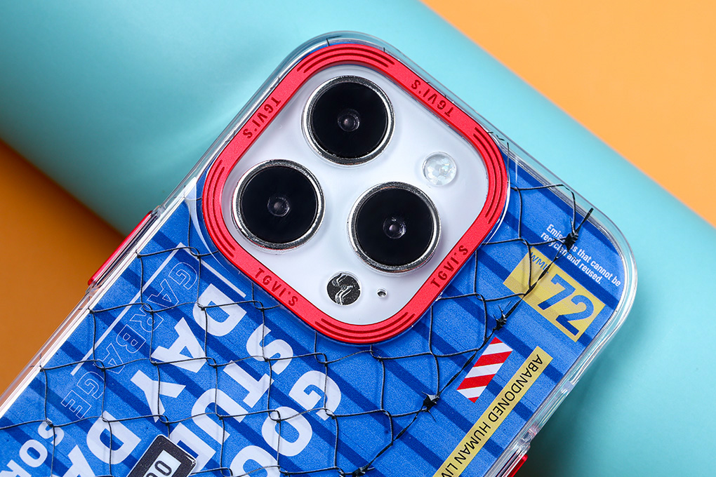 Ốp lưng iPhone 14 Pro Max Nhựa cứng viền dẻo TGVIS hàng rào Chính hãng Màu Xanh Dương