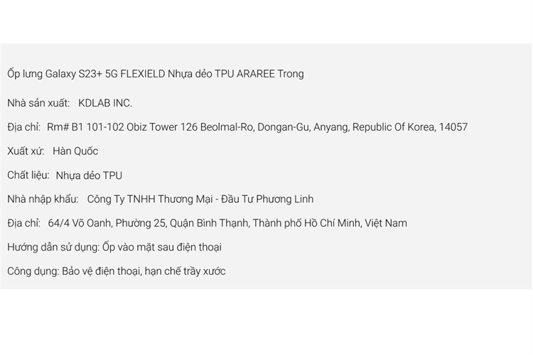 Ốp lưng Galaxy S23+ Nhựa dẻo ARAREE FLEXIELD Màu Trắng