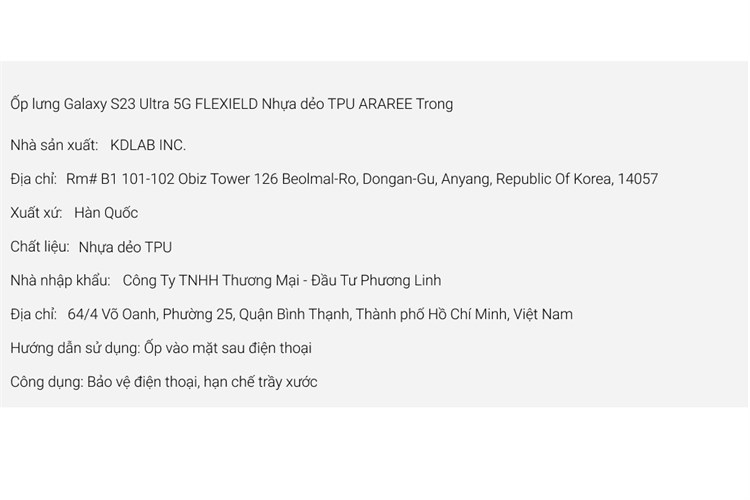 Ốp lưng Galaxy S23 Ultra Nhựa dẻo ARAREE FLEXIELD Màu Trắng