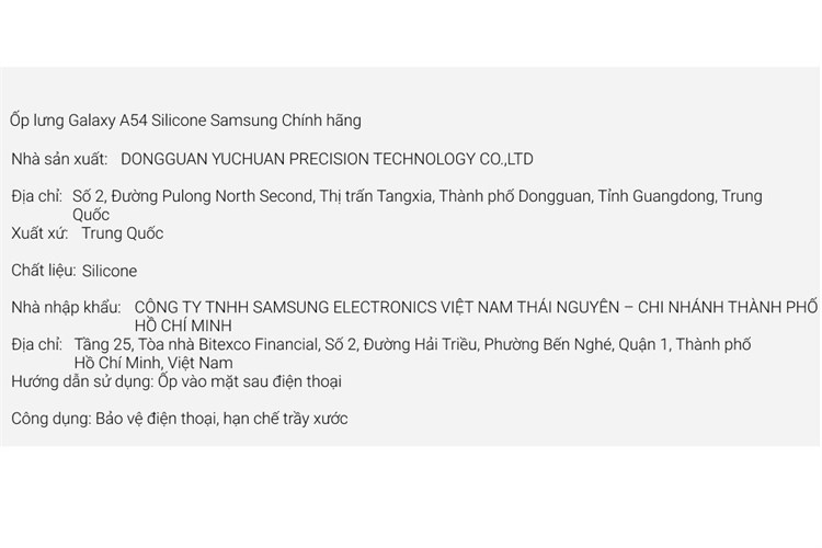 Ốp lưng Galaxy A54 Silicone Samsung Chính hãng Màu Đen