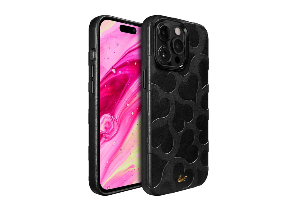 Ốp lưng iPhone 14 Pro Nhựa dẻo Da PU Laut MOTIF Màu Đen