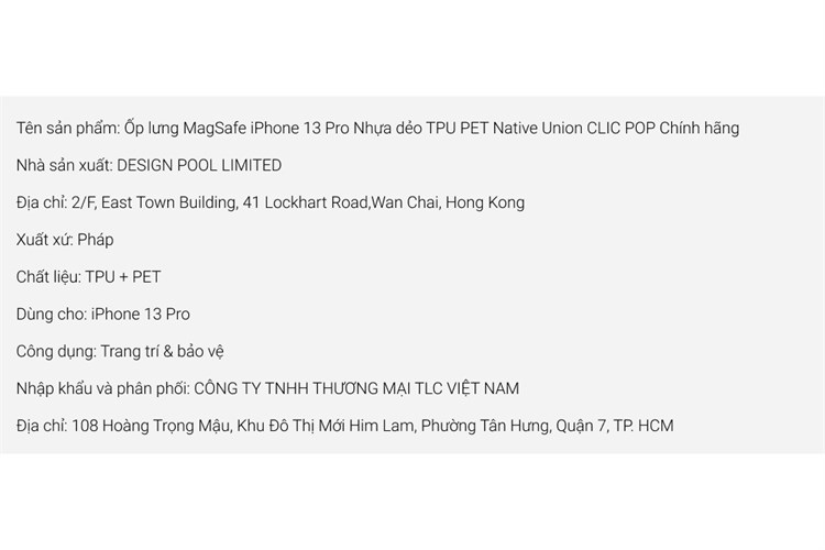 Ốp lưng MagSafe iPhone 13 Pro Nhựa dẻo TPU PET Native Union CLIC POP Chính hãng Màu Hồng