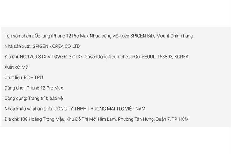 Ốp lưng iPhone 12 Pro Max Nhựa cứng viền dẻo SPIGEN Bike Mount Chính hãng Màu Đen