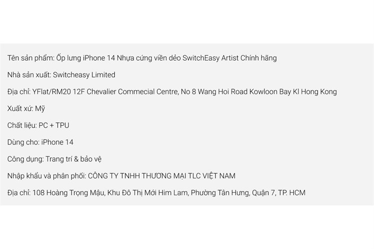 Ốp lưng iPhone 14 Nhựa cứng viền dẻo SwitchEasy Artist Chính hãng Màu Màu kết hợp