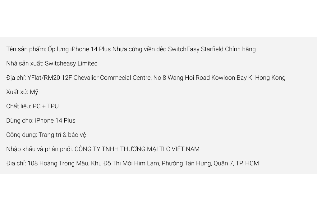 Ốp lưng iPhone 14 Plus Nhựa cứng viền dẻo SwitchEasy Starfield Màu Màu kết hợp