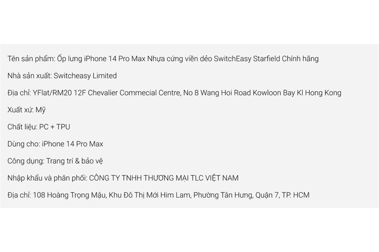 Ốp lưng iPhone 14 Pro Max Nhựa cứng viền dẻo SwitchEasy Starfield Chính hãng Màu Xanh da trời
