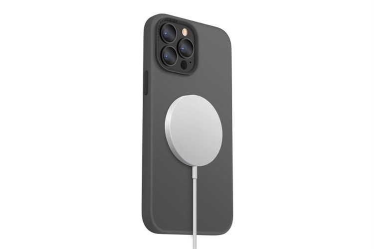 Ốp lưng MagSafe iPhone 13 Pro Silicone UNIQ HYBRID Liquid Chính hãng Màu Xám đậm