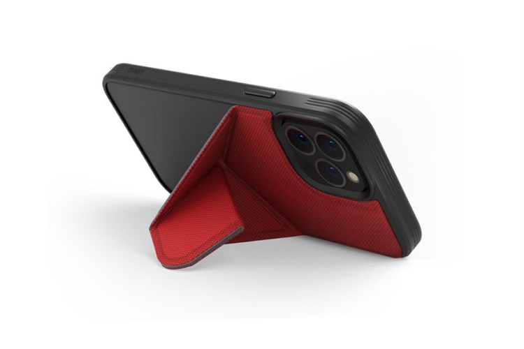 Ốp lưng MagSafe iPhone 13 Pro Max Nhựa cứng viền dẻo da PU UNIQ HYBRID Chính hãng Màu Đỏ đô