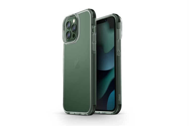 Ốp lưng iPhone 13 Pro Max Nhựa cứng viền dẻo UNIQ HYBRID COMBAT Chính hãng Màu Xanh rêu