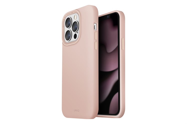 Ốp lưng MagSafe iPhone 13 Pro Max Silicone UNIQ HYBRID Liquid Chính hãng Màu Hồng