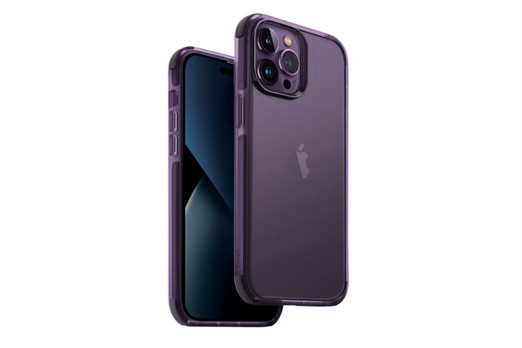 Ốp lưng iPhone 14 Pro Max Nhựa cứng viền dẻo UNIQ HYBRID COMBAT Chính hãng Màu Tím