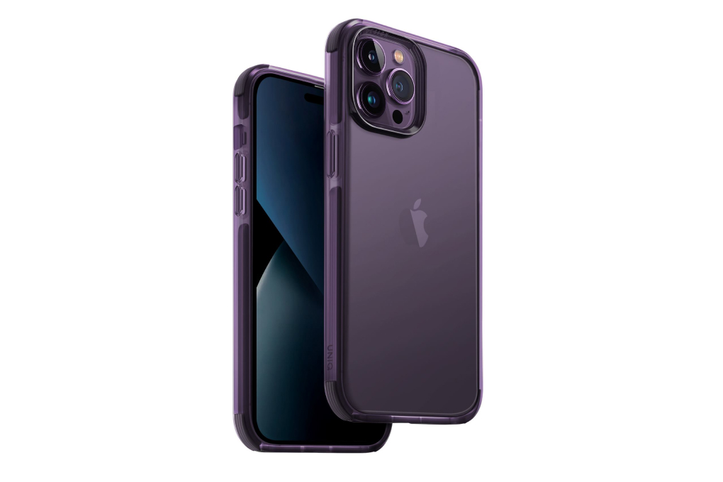 Ốp lưng iPhone 14 Pro Max Nhựa cứng viền dẻo UNIQ HYBRID COMBAT Chính hãng Màu Tím