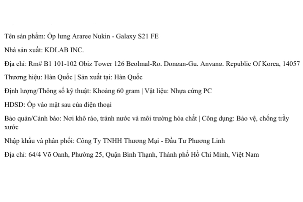 Ốp lưng Galaxy S21 FE Nhựa cứng PC ARAREE NUKIN Màu Trắng