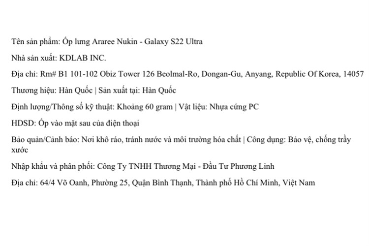 Ốp lưng Galaxy S22 Ultra Nhựa cứng PC ARAREE NUKIN Chính hãng Màu Trắng