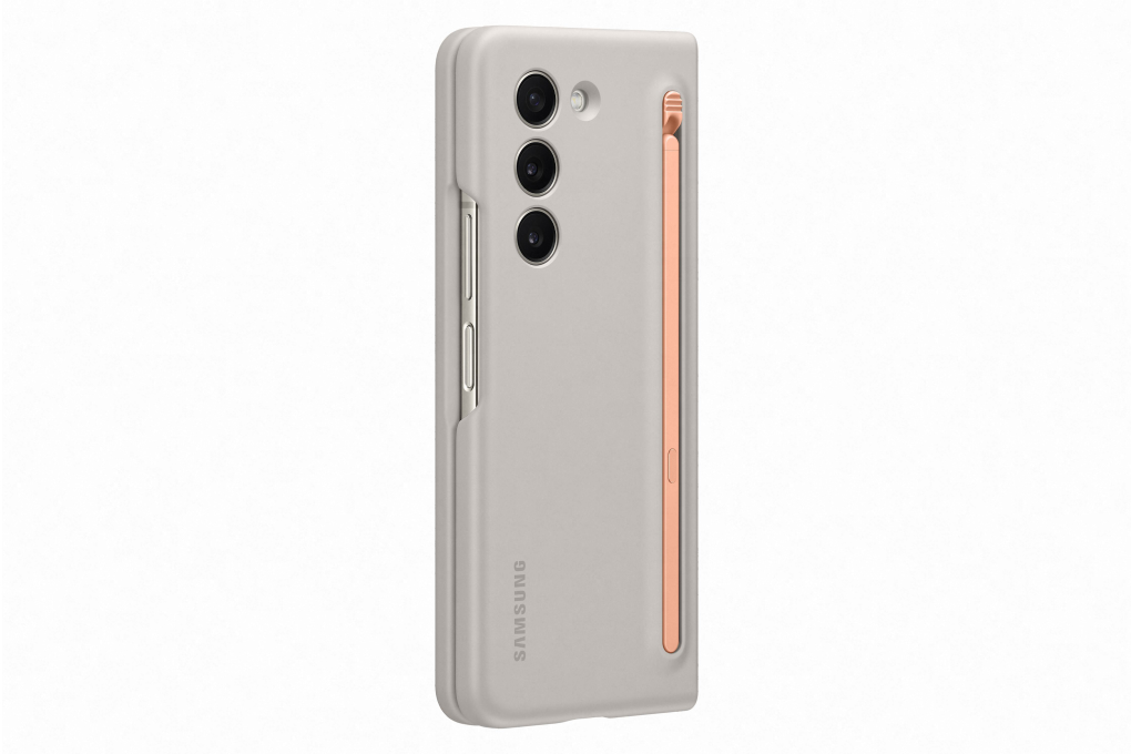Ốp lưng Galaxy Z Fold5 Nhựa cứng viền dẻo Samsung Kèm S Pen Chính hãng Màu Kem