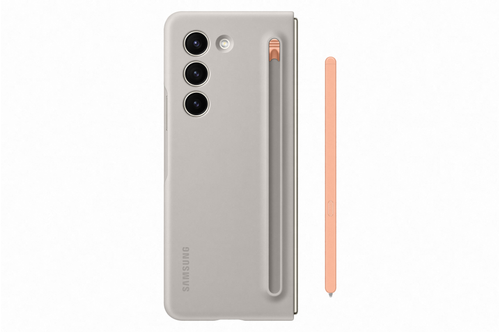 Ốp lưng Galaxy Z Fold5 Nhựa cứng viền dẻo Samsung Kèm S Pen Chính hãng Màu Kem