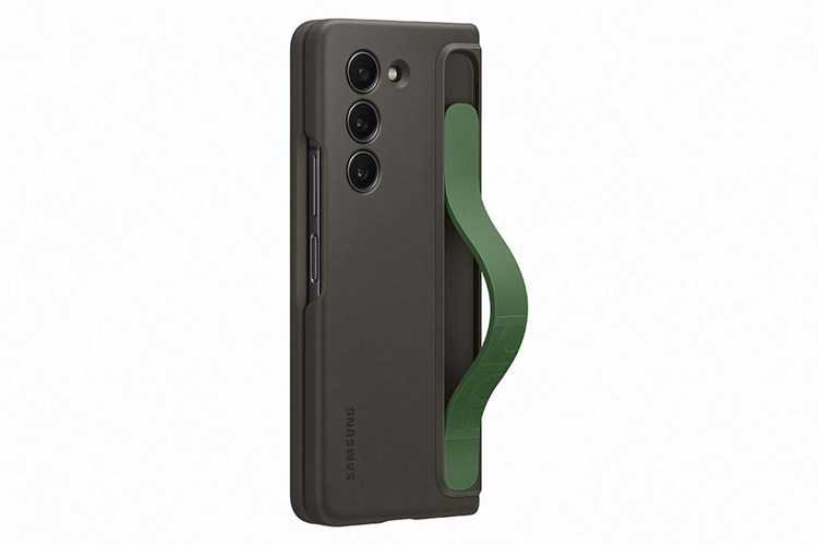 Ốp lưng Galaxy Z Fold5 Nhựa cứng viền dẻo Samsung Đứng kèm dây đeo Chính hãng Màu Xám