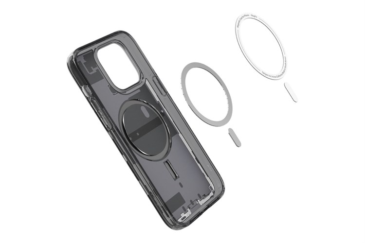 Ốp lưng MagSafe iPhone 14 Pro Max Nhựa cứng PC Spigen Ultra Hybrid MagFit Zero One Chính hãng Màu Đen - Xám