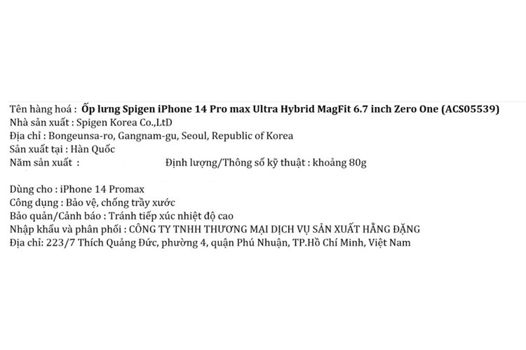 Ốp lưng MagSafe iPhone 14 Pro Max Nhựa cứng PC Spigen Ultra Hybrid MagFit Zero One Chính hãng Màu Đen - Xám