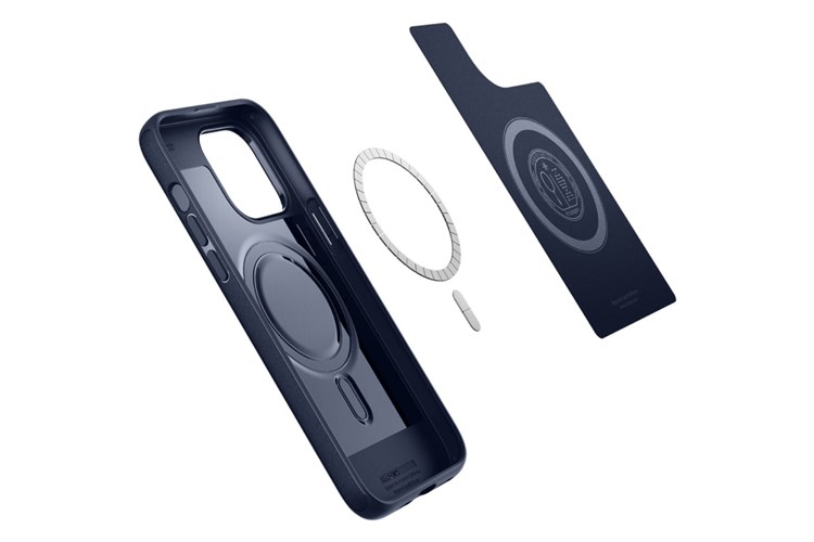 Ốp lưng MagSafe iPhone 14 Pro Max Nhựa dẻo TPU Spigen Mag Armor MagFit Chính hãng Màu Xanh Navy