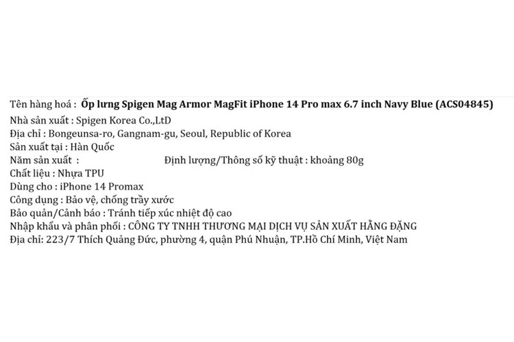 Ốp lưng MagSafe iPhone 14 Pro Max Nhựa dẻo TPU Spigen Mag Armor MagFit Chính hãng Màu Xanh Navy