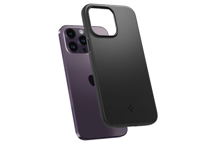 Ốp lưng iPhone 14 Pro Max Nhựa dẻo TPU Spigen Thin Fit Chính hãng Màu Đen