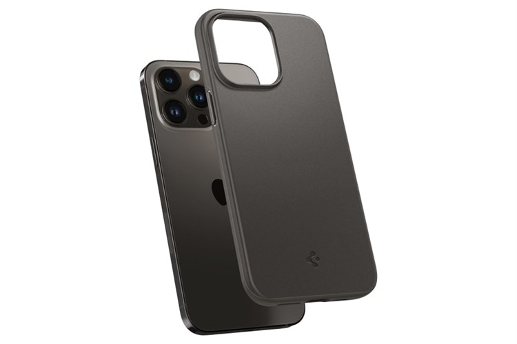 Ốp lưng iPhone 14 Pro Max Nhựa dẻo TPU Spigen Thin Fit Chính hãng Màu Xám đậm