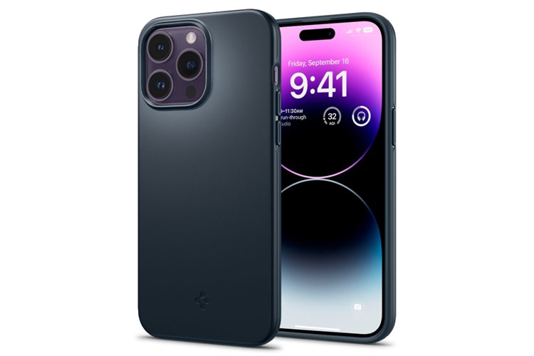 Ốp lưng iPhone 14 Pro Max Nhựa dẻo TPU Spigen Thin Fit Chính hãng Màu Xám xanh