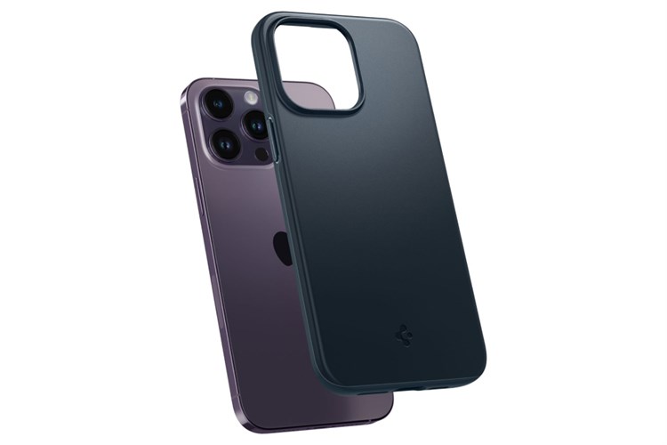 Ốp lưng iPhone 14 Pro Max Nhựa dẻo TPU Spigen Thin Fit Chính hãng Màu Xám xanh