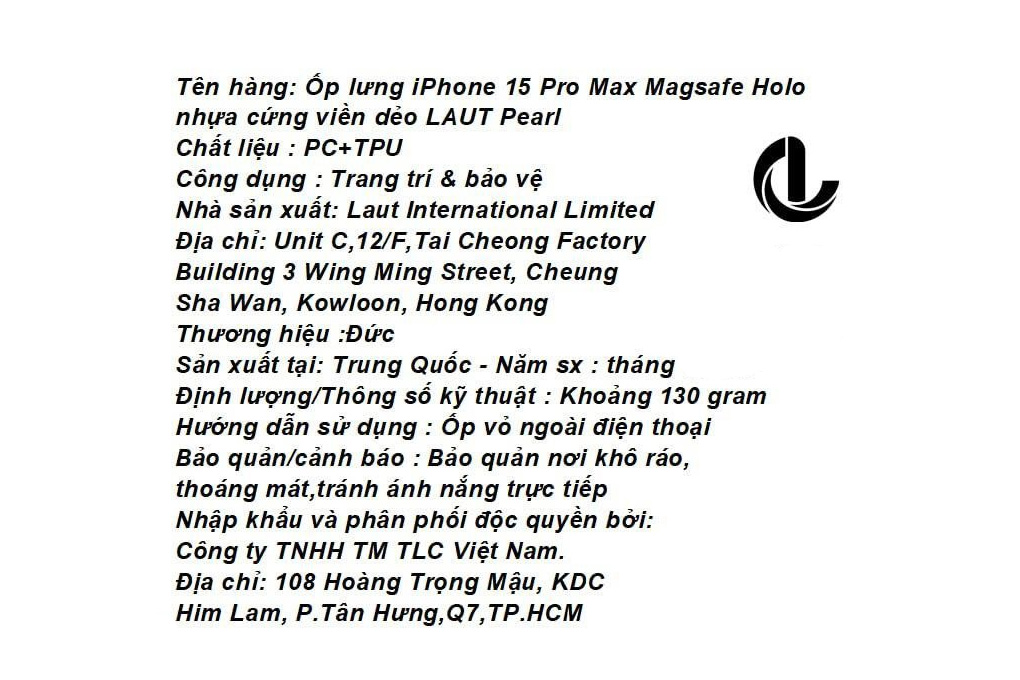 Ốp lưng Magsafe iPhone 15 Pro Max Nhựa cứng viền dẻo LAUT Holo - 4