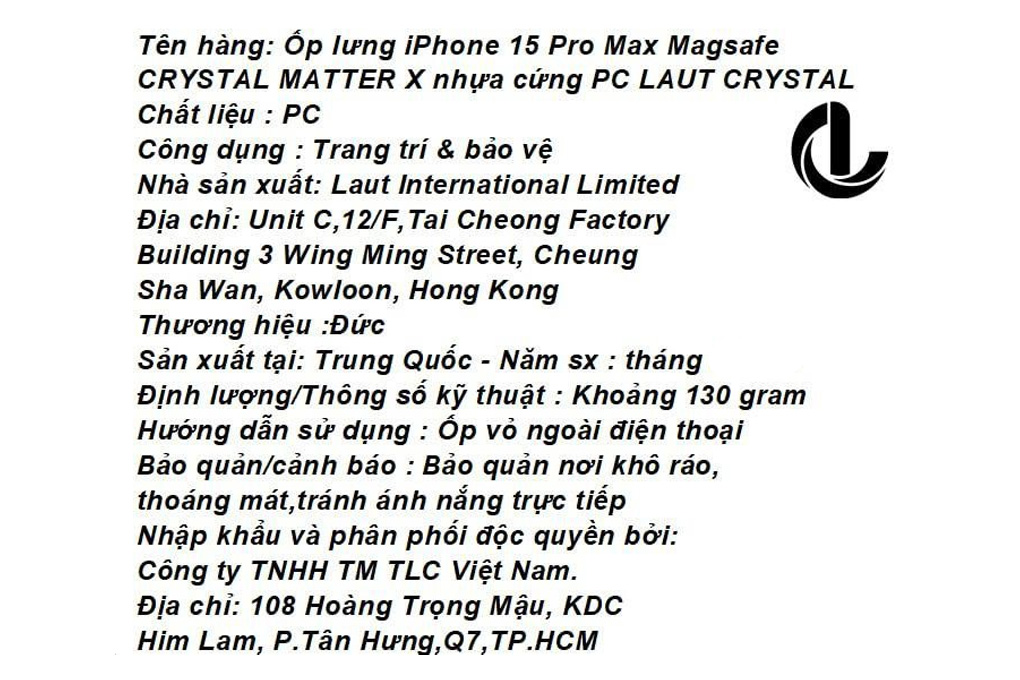 Ốp lưng MagSafe iPhone 15 Pro Max Nhựa cứng PC LAUT CRYSTAL MATTER X - 4