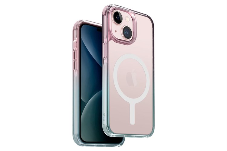 Ốp lưng Magsafe iPhone 15 Nhựa cứng viền dẻo UNIQ HYBRID MAGCLICK CHARGING COMBAT DUO Màu Xanh hồng