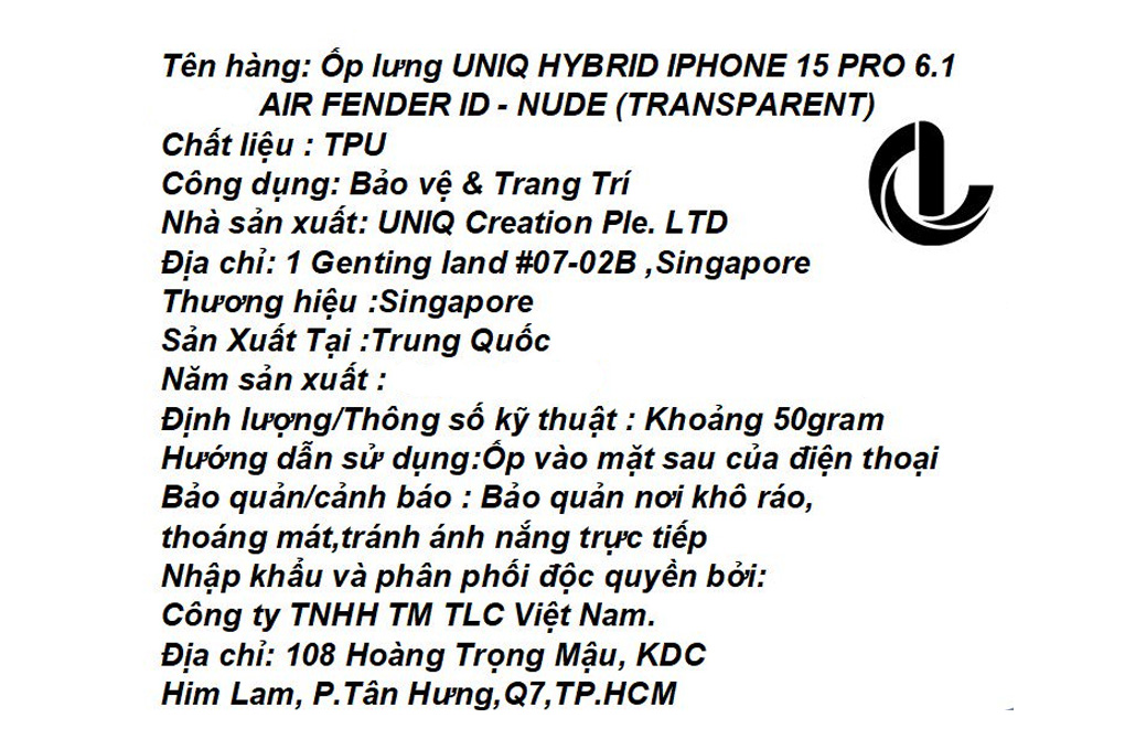 Ốp lưng iPhone 15 Pro Nhựa dẻo TPU UNIQ HYBRID Air Fender ID - 6