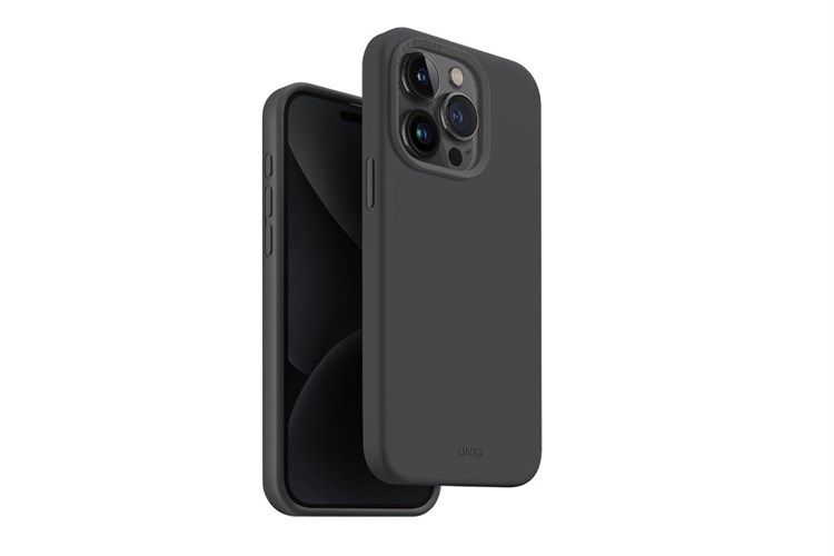 Ốp lưng MagSafe iPhone 15 Pro Silicone UNIQ HYBRID MAGCLICK CHARGING LINO HUE Liquid Màu Xám