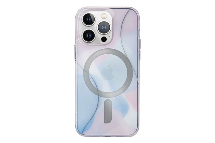 Ốp lưng MagSafe iPhone 15 Pro Max Nhựa dẻo IML UNIQ COEHL MAGNETIC CHARGING PALETTE Chính hãng Màu Xanh hồng