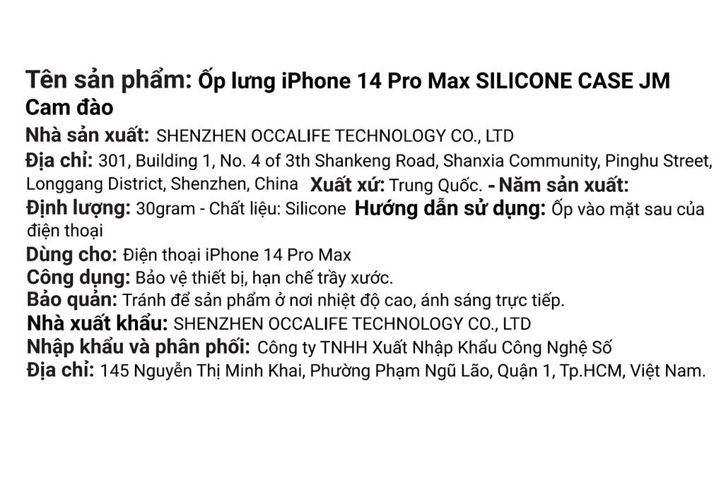 Ốp lưng iPhone 14 Pro Max Silicone JM CASE Màu Cam