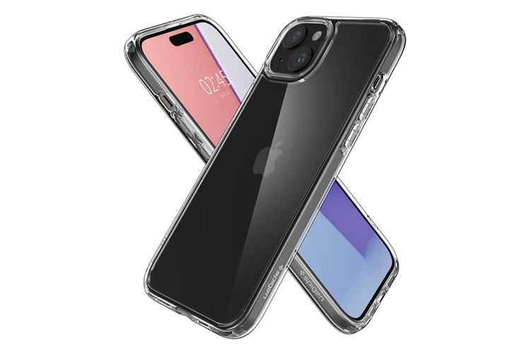 Ốp lưng iPhone 15 Nhựa cứng viền dẻo Spigen Ultra Hybrid ACS06793 Chính hãng Màu Trắng