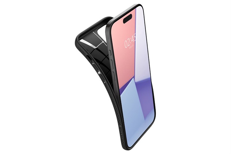Ốp lưng iPhone 15 Pro Max Nhựa dẻo TPU Spigen Liquid Air ACS06562 Chính hãng Màu Đen