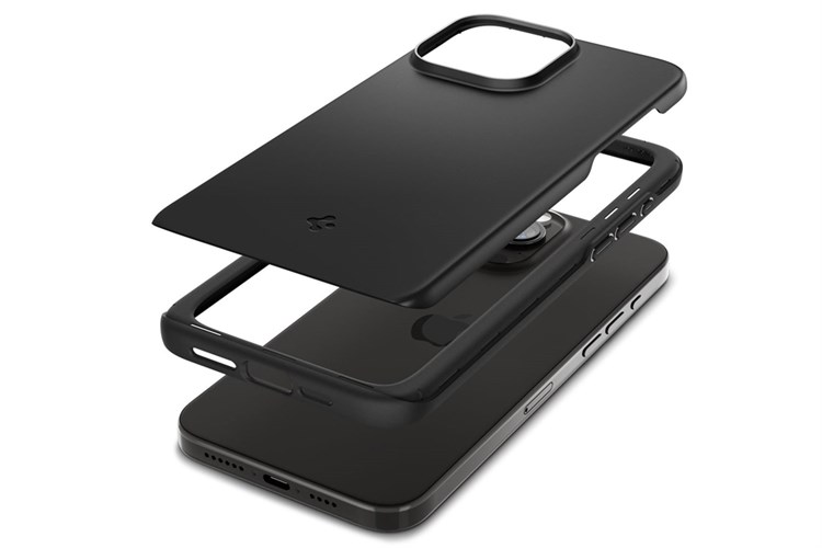 Ốp lưng iPhone 15 Pro Max Nhựa dẻo TPU Spigen Thin Fit ACS06544 Chính hãng Màu Đen