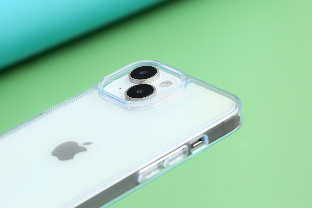 Ốp lưng iPhone 15 Nhựa cứng viền dẻo Mipow Tempered Glass PS15A-CR Màu Trắng