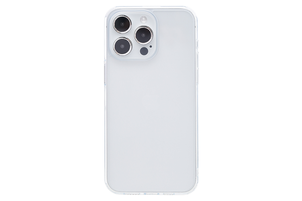 Ốp lưng iPhone 15 Pro Max Nhựa cứng viền dẻo Mipow Tempered Glass PS15D-CR Chính hãng
