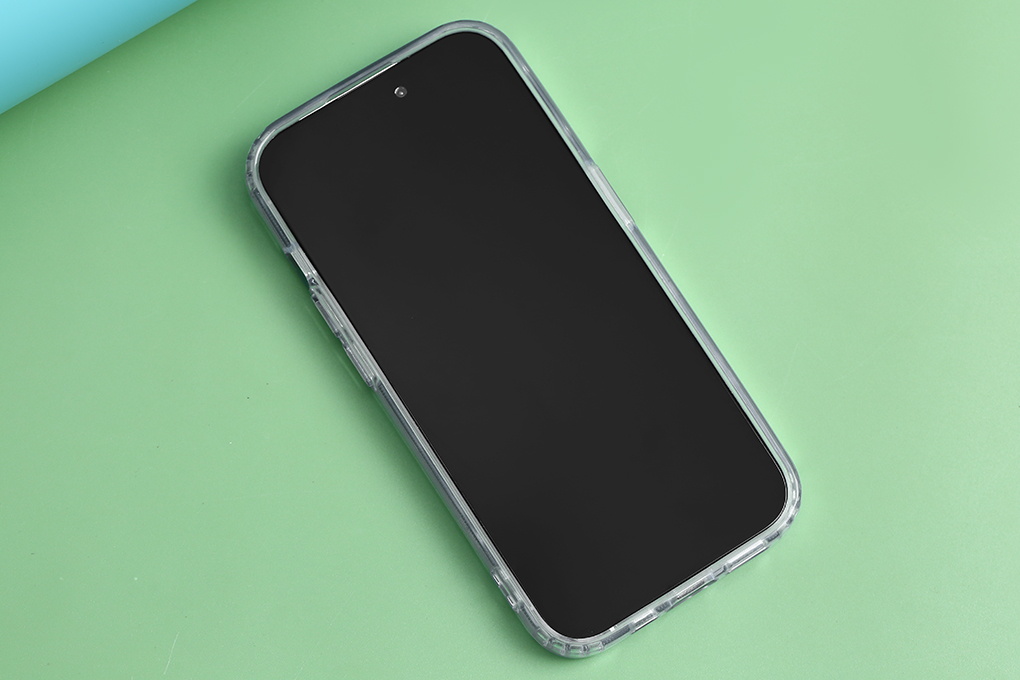 Ốp lưng MagSafe iPhone 15 Pro Nhựa cứng viền dẻo Mipow Tempered Glass MGC15C-CR Màu Trắng