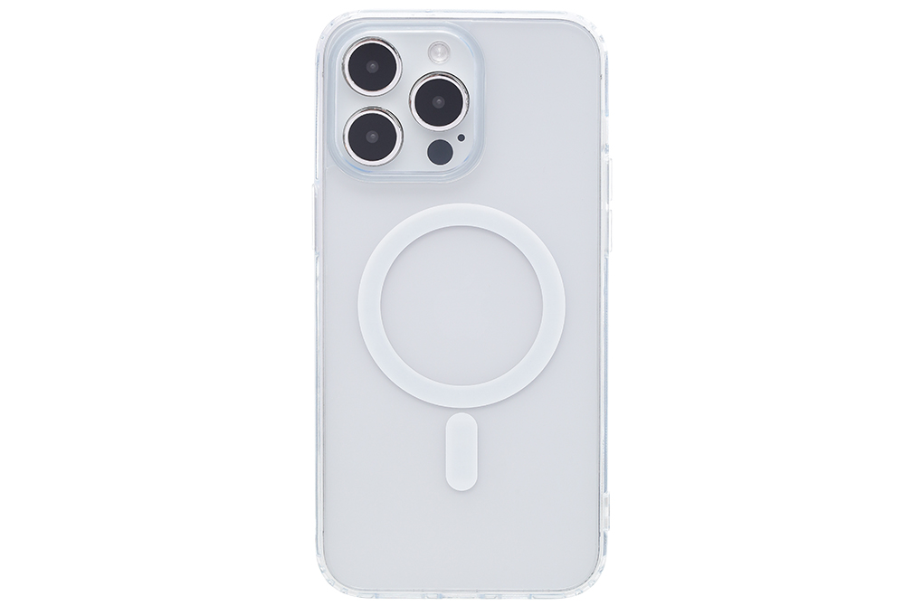 Ốp lưng MagSafe iPhone 15 Pro Max Nhựa cứng viền dẻo Mipow Tempered Glass MGC15D-CR Chính hãng