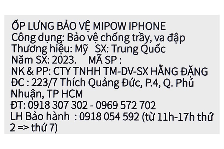 Ốp lưng MagSafe iPhone 15 Pro Max Nhựa cứng viền dẻo Mipow Ring Holder MC15C04-BK Chính hãng Màu Đen