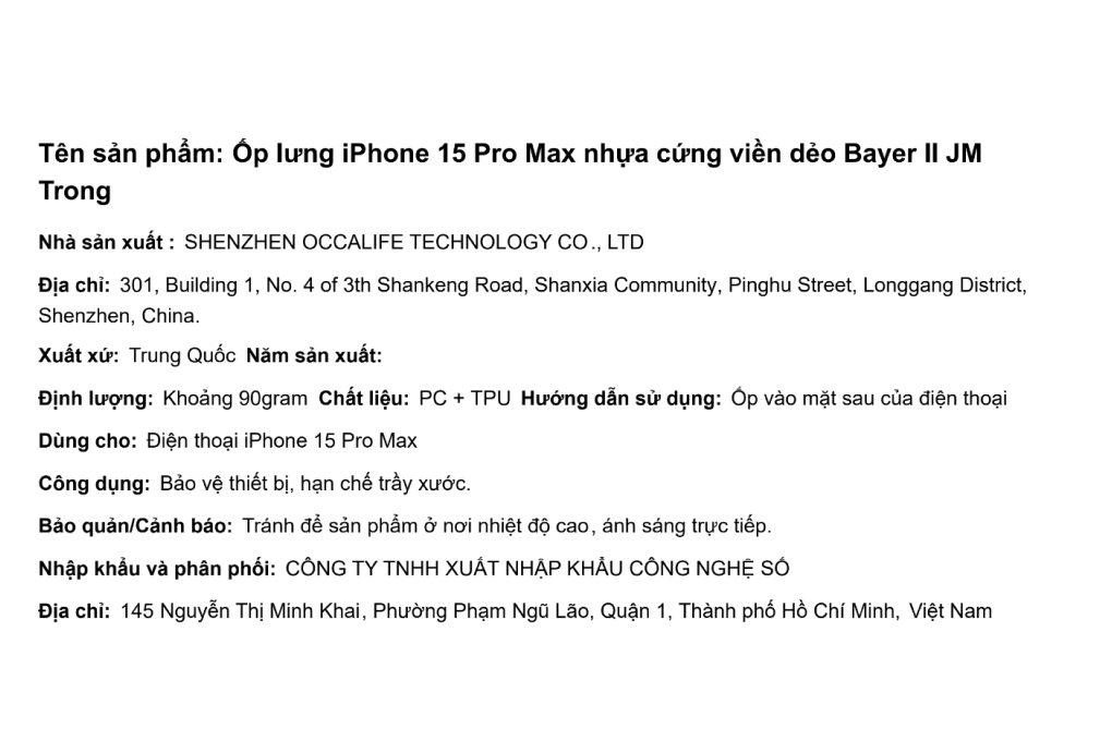 Ốp lưng iPhone 15 Pro Max Nhựa cứng viền dẻo JM Bayer II Màu Trắng