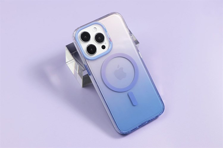 Ốp lưng MagSafe iPhone 15 Pro Max Nhựa cứng viền dẻo TGVIS GRACE NEON Chính hãng Màu Tím